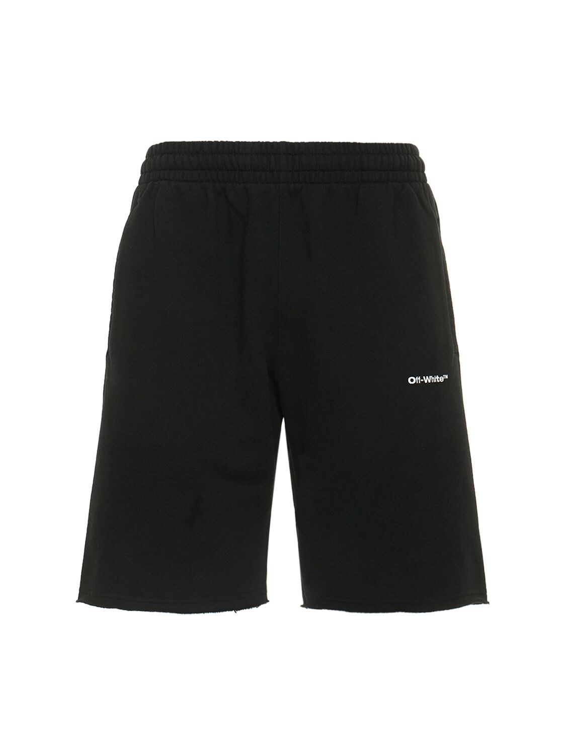 OFF-WHITE DIAG OUTLINE COTTON SWEAT SHORTS