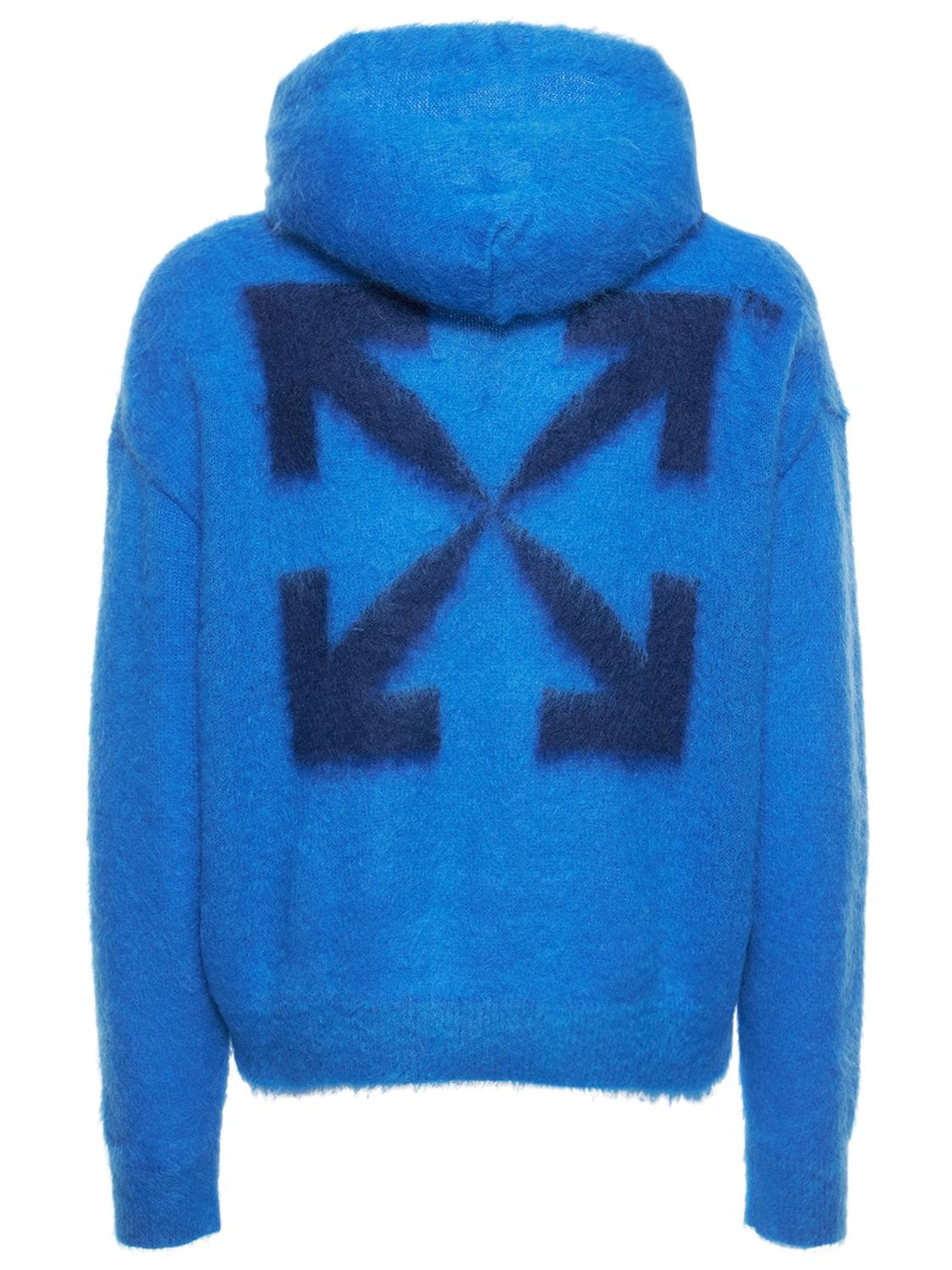 OFF-WHITE Arrow Loose Mohair Knit Hoodie