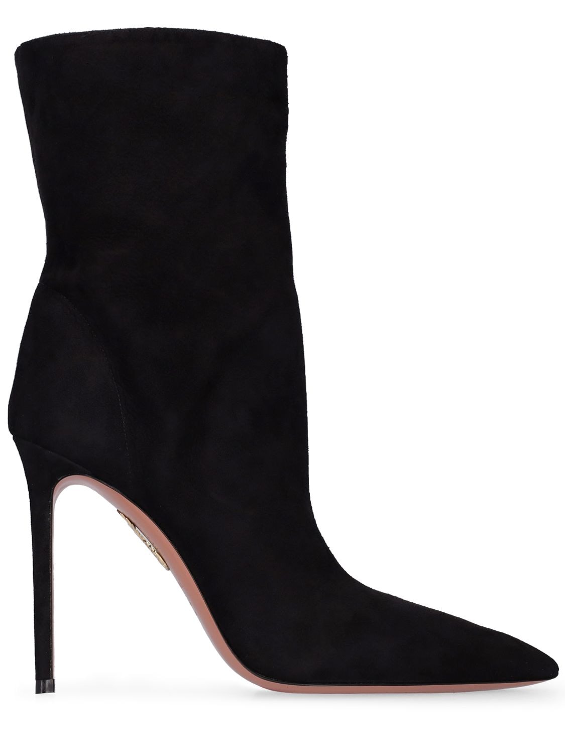 AQUAZZURA 105MM MATIGNON SUEDE ANKLE BOOTS