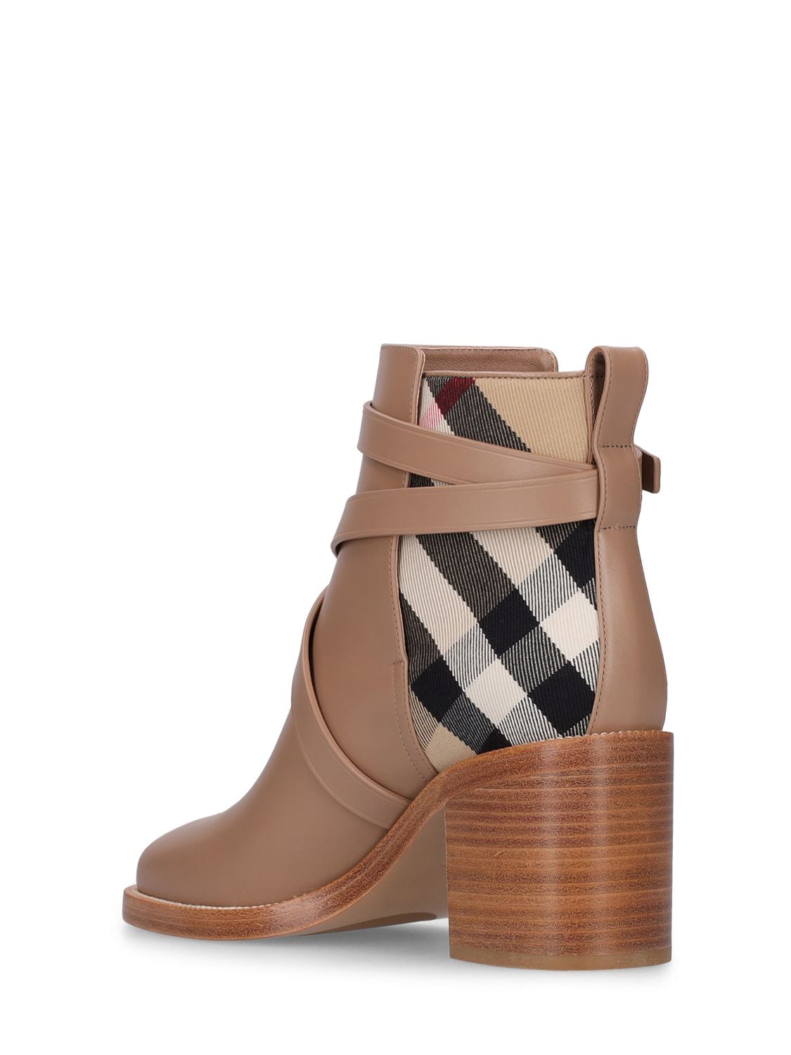 Shop Burberry 70mm New Pryle Leather Ankle Boots In Beige