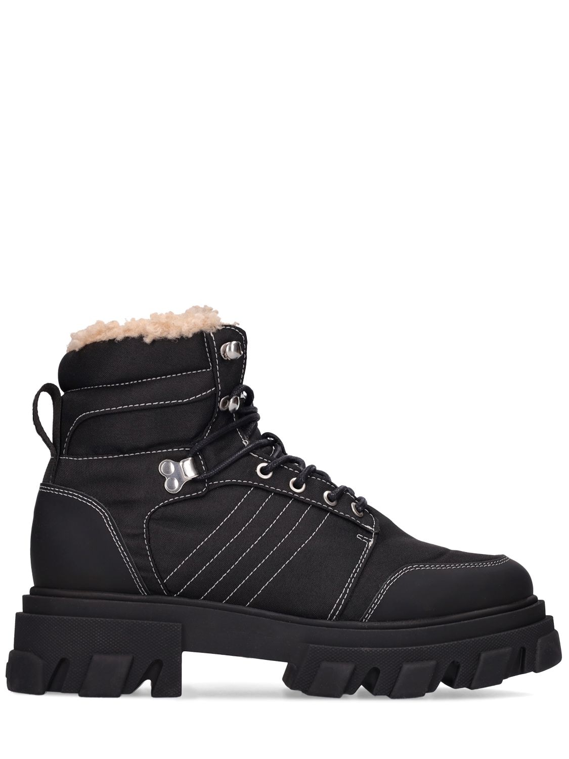 GANNI 50mm Nylon & Leather Hiking Boots