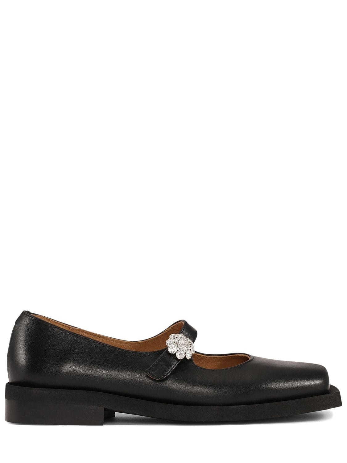 GANNI 30MM LEATHER MARY JANE FLATS