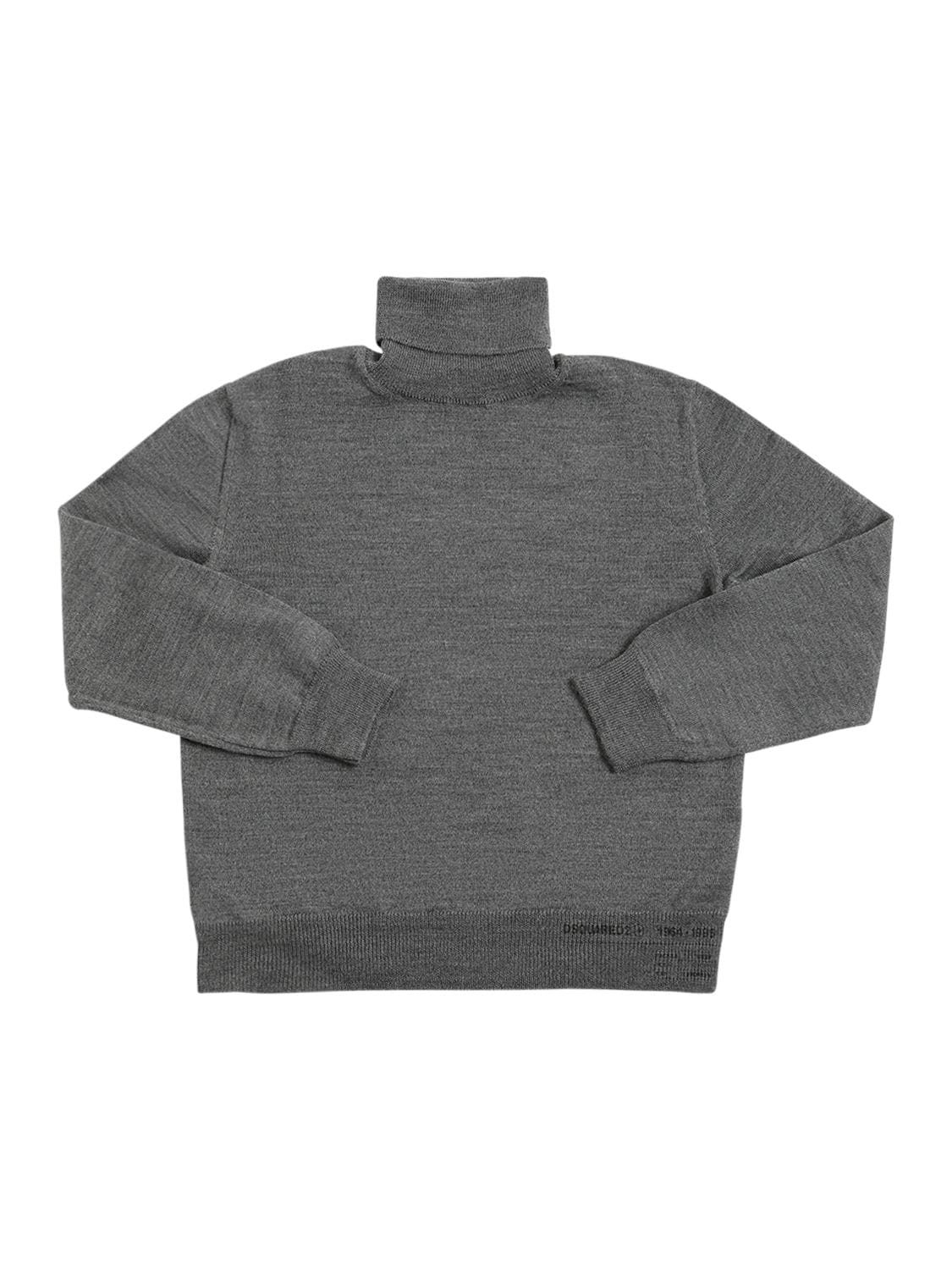 Dsquared2 Kids' Logo Print Wool Blend Knit Sweater In Grey | ModeSens
