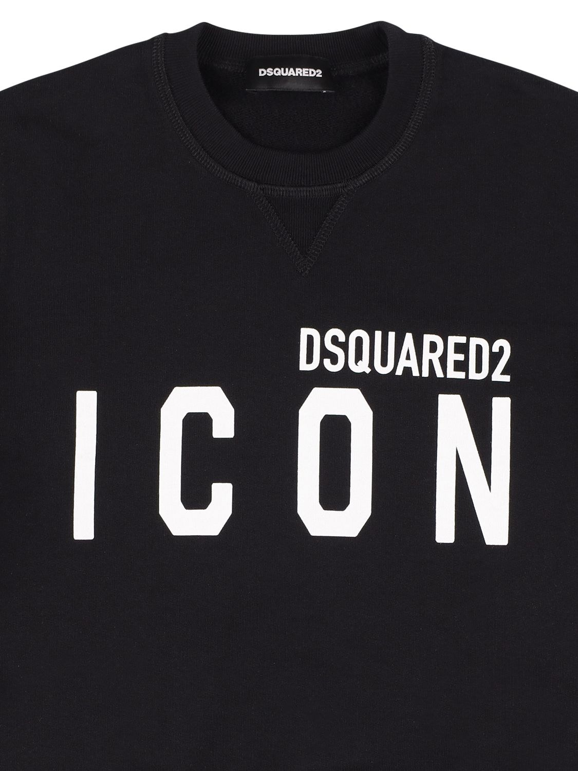Shop Dsquared2 Icon Print Cotton Sweatshirt In Black