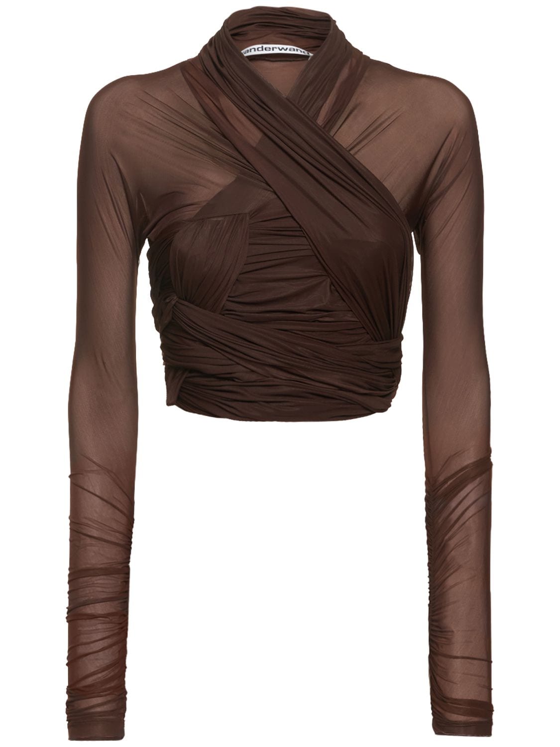 ALEXANDER WANG RUCHED LONG SLEEVE TOP W/ INTERWEAVING