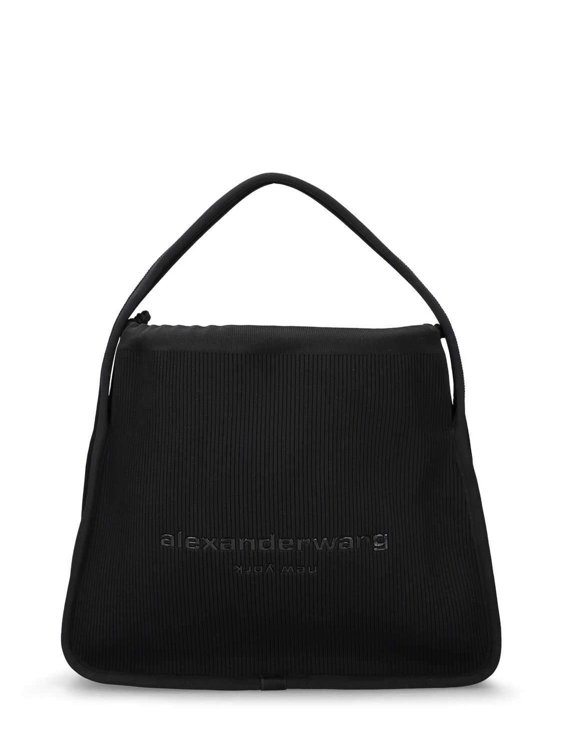 Shop Alexander Wang Large Ryan Knit Top Handle Bag In Black