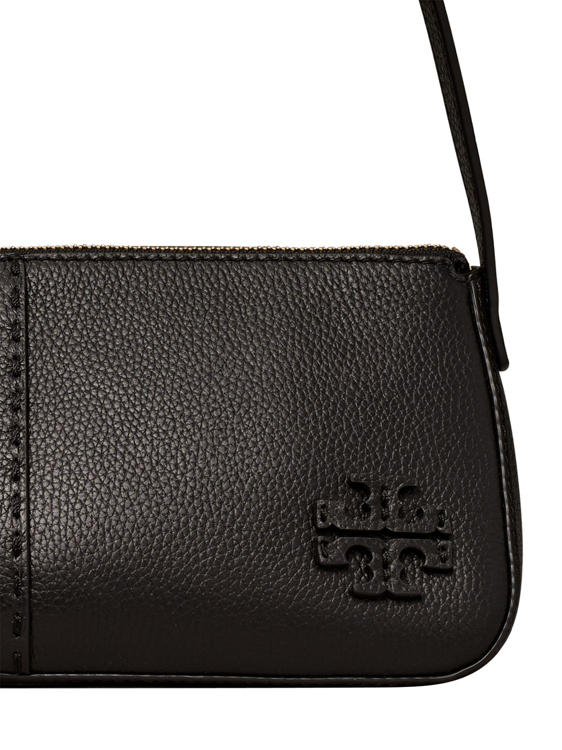 Tory Burch Mcgraw Pebble Leather Wedge Shoulder Bag In 블랙 ModeSens