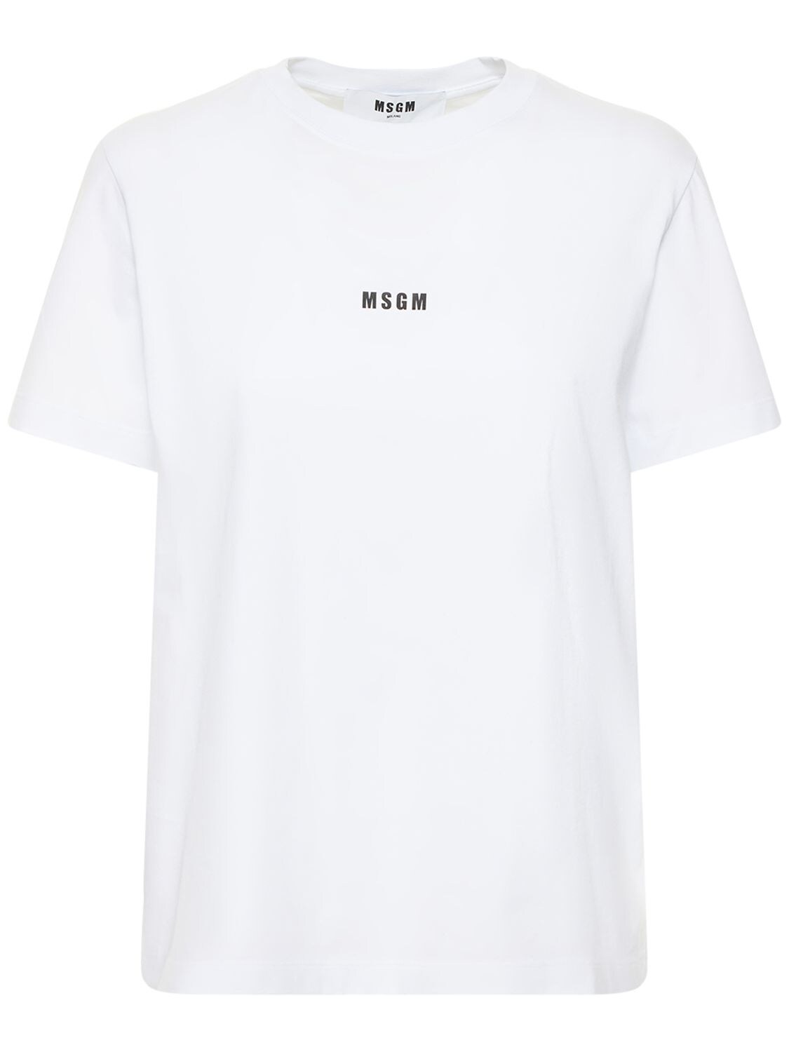 Shop Msgm Logo Printed T-shirt In White