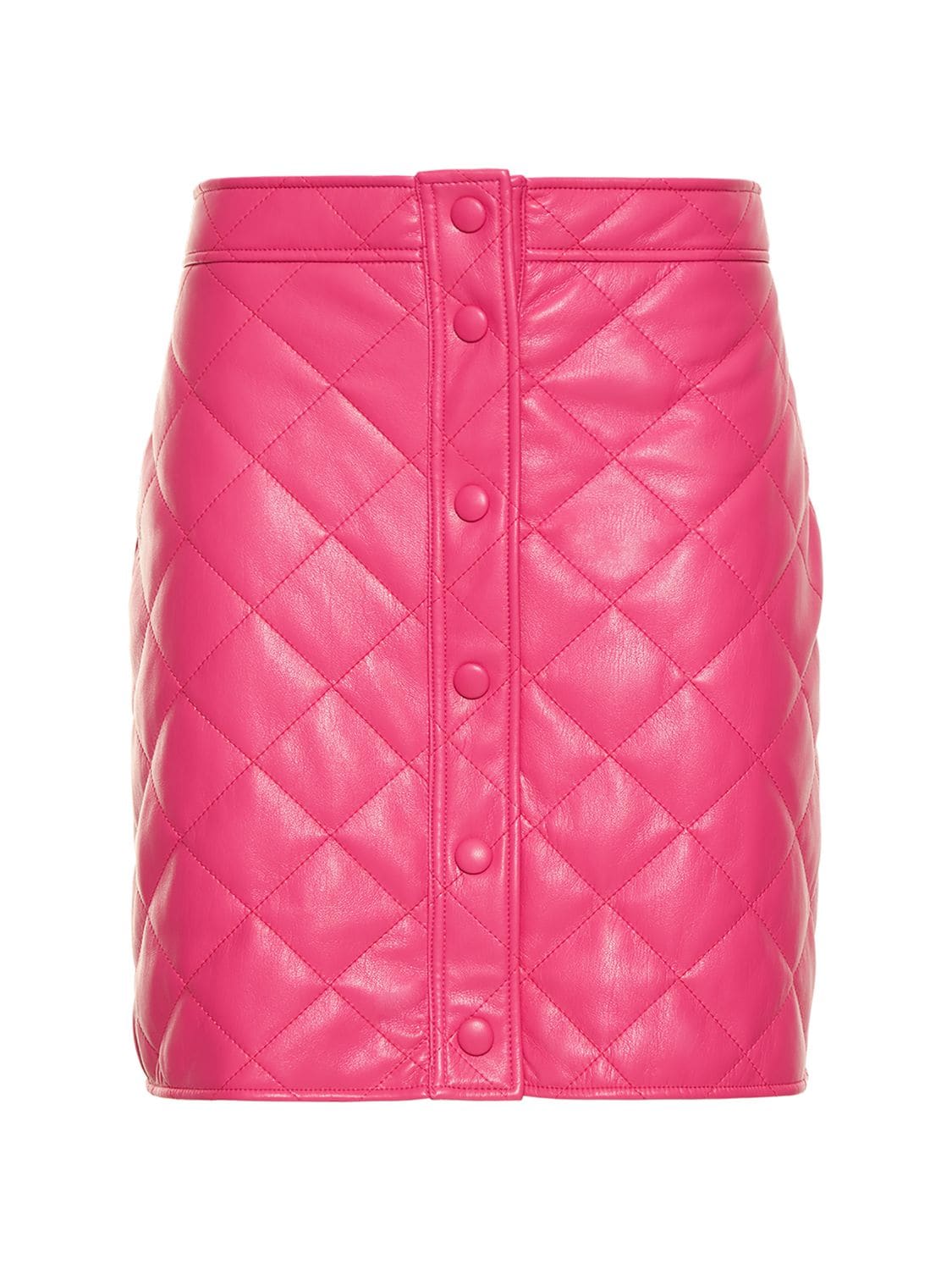 MSGM QUILTED FAUX LEATHER MINI SKIRT