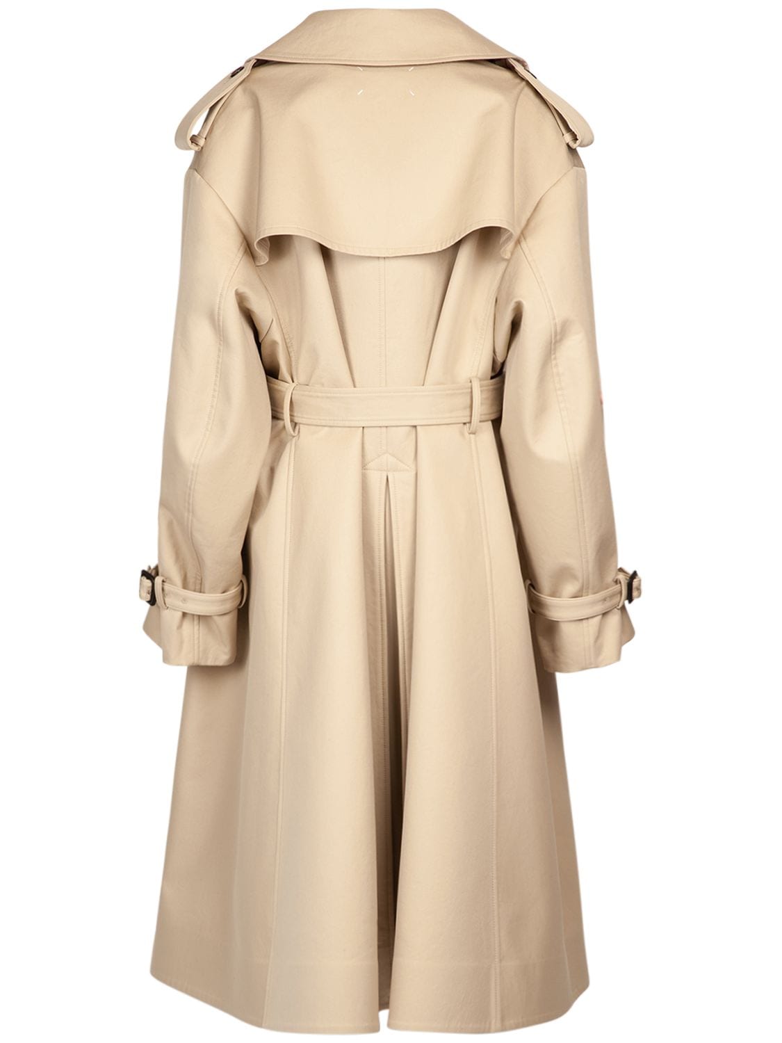 Maison Margiela Oversize Cotton Gabardine Trench Coat In Beige