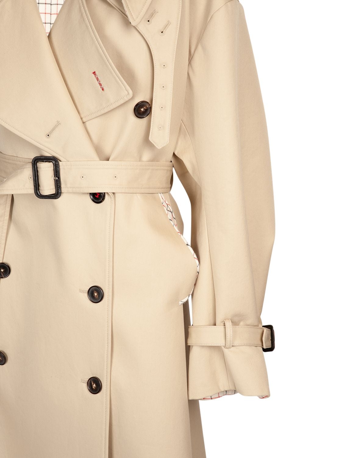 Maison Margiela Oversize Cotton Gabardine Trench Coat In Beige