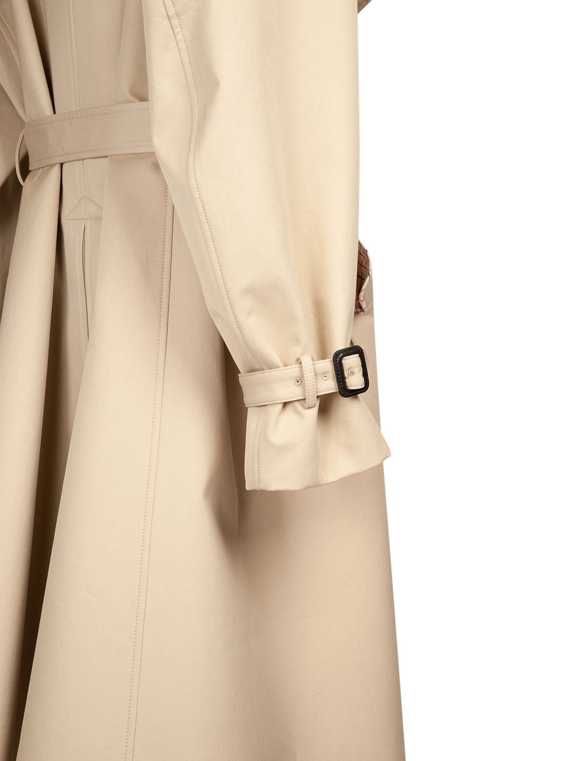 Maison Margiela Oversize Cotton Gabardine Trench Coat In Beige