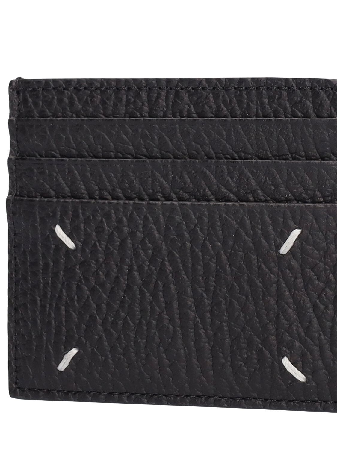 Shop Maison Margiela Leather Card Holder In Black