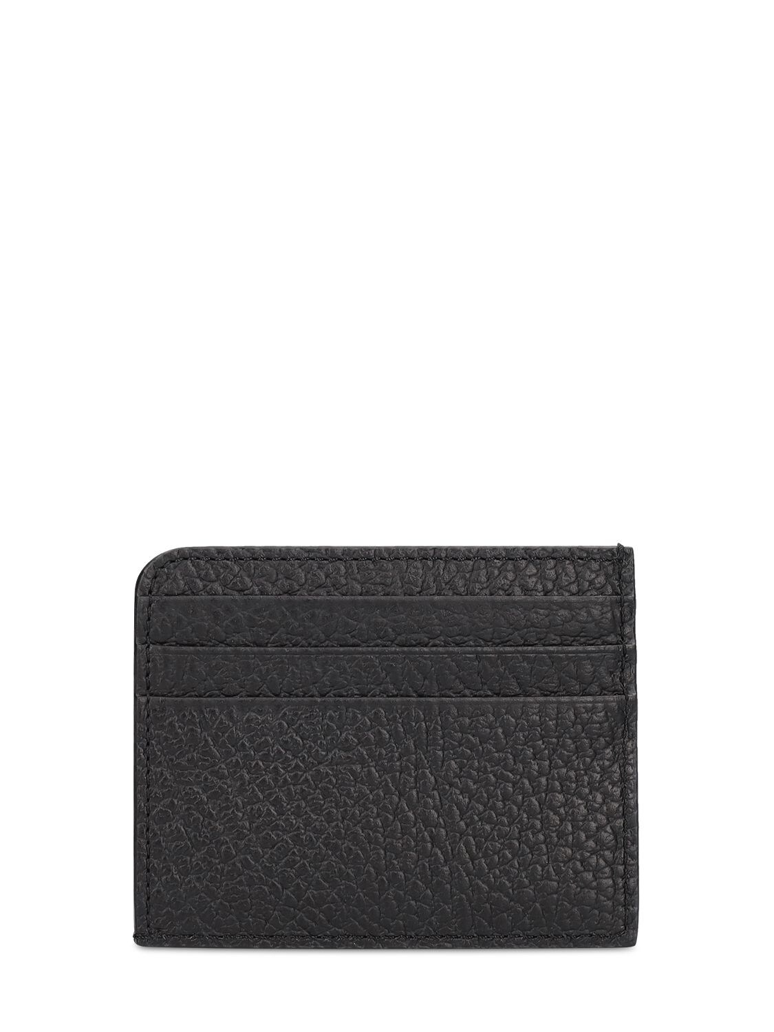 Shop Maison Margiela Leather Card Holder In Black