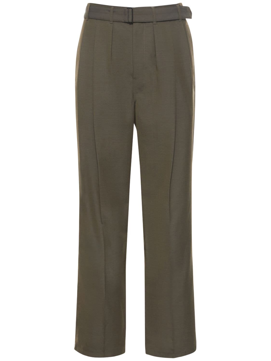 Lemaire Loose Pleated Pants Steel Beige Chine In Green | ModeSens