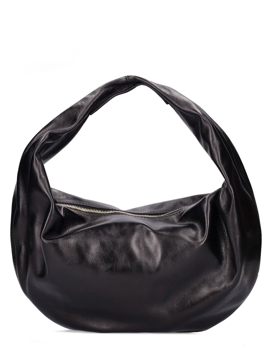 The Medium Olivia Hobo in Black Leather– KHAITE