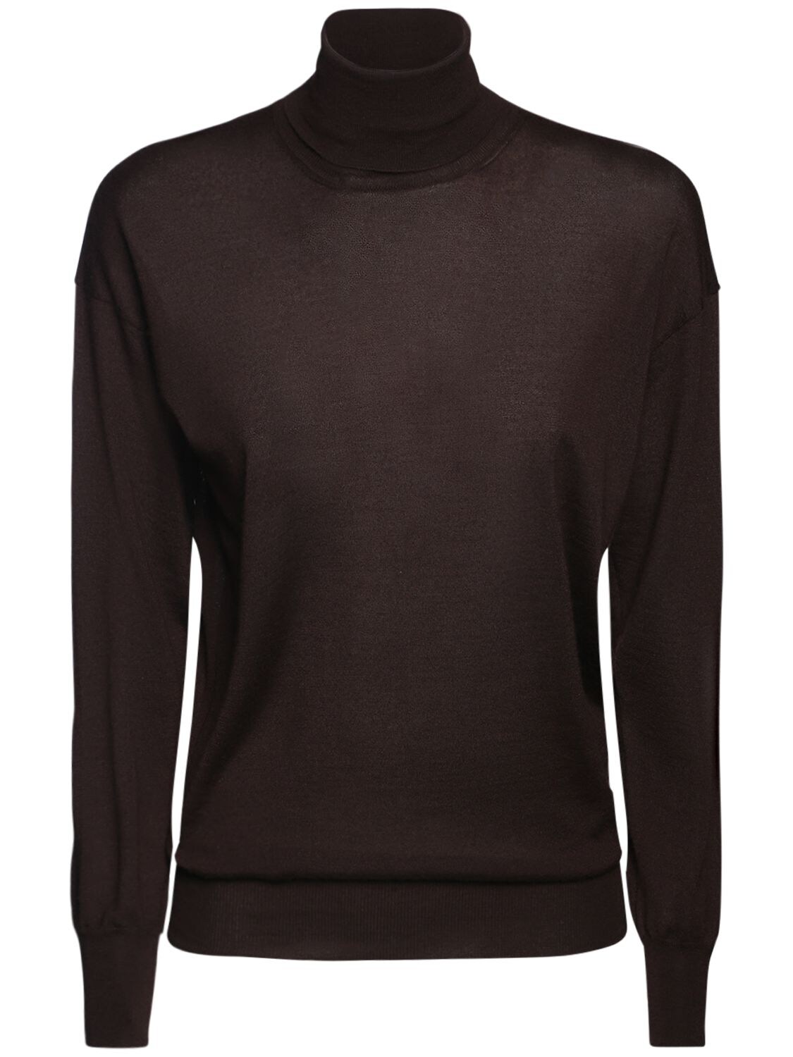 Tom Ford Cashmere/silk Knit Long-sleeve Turtleneck Sweater In Pecan ...