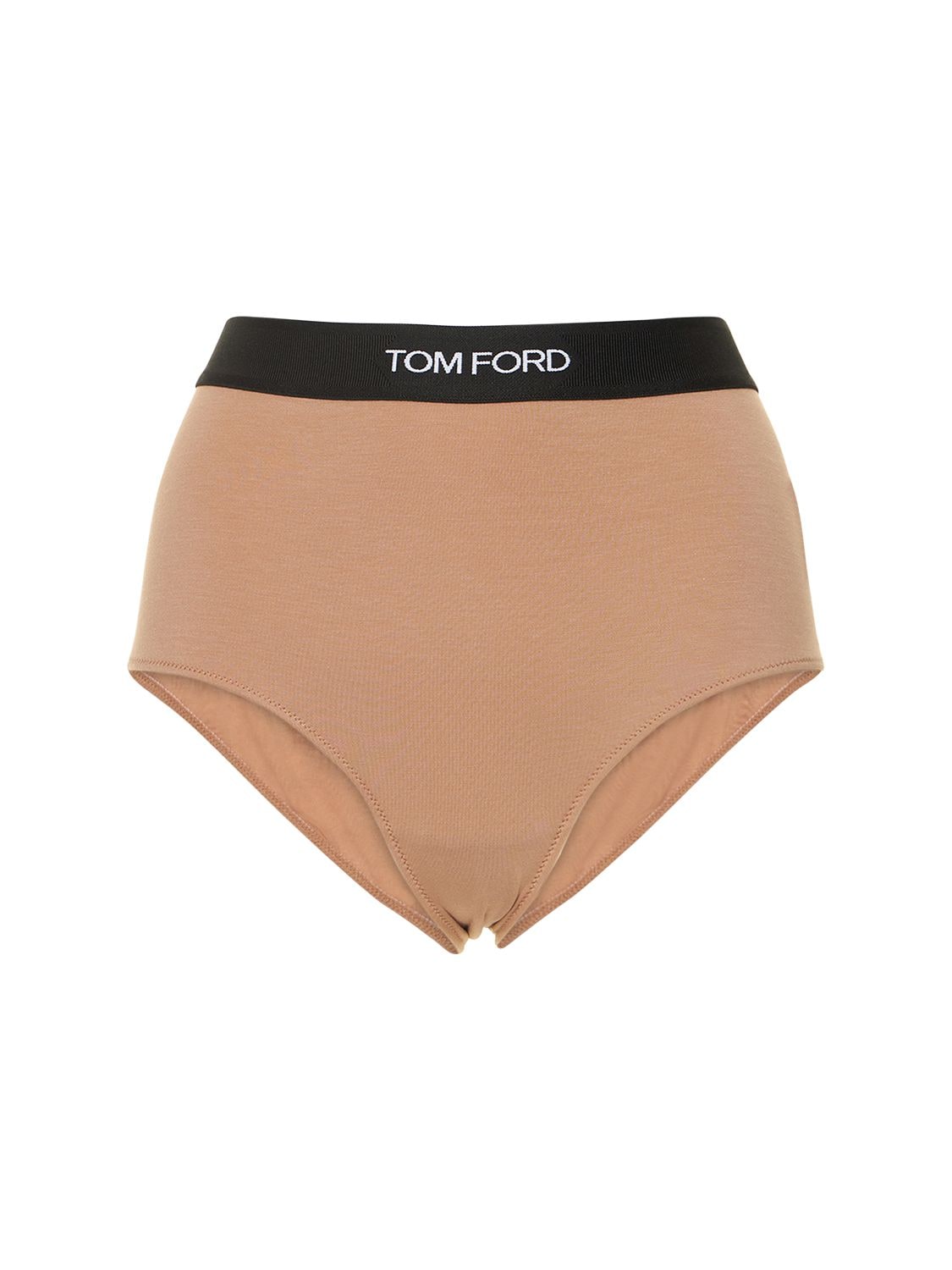 Shop Tom Ford Logo Modal Jersey High Rise Briefs In Pink