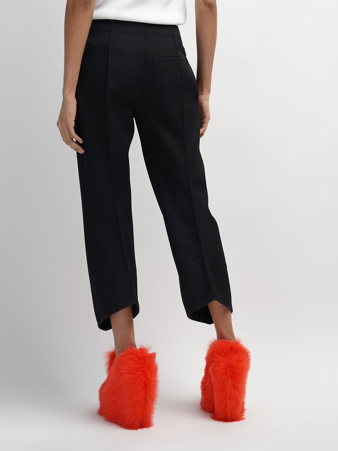 Shop Bottega Veneta Wool Pants In Black