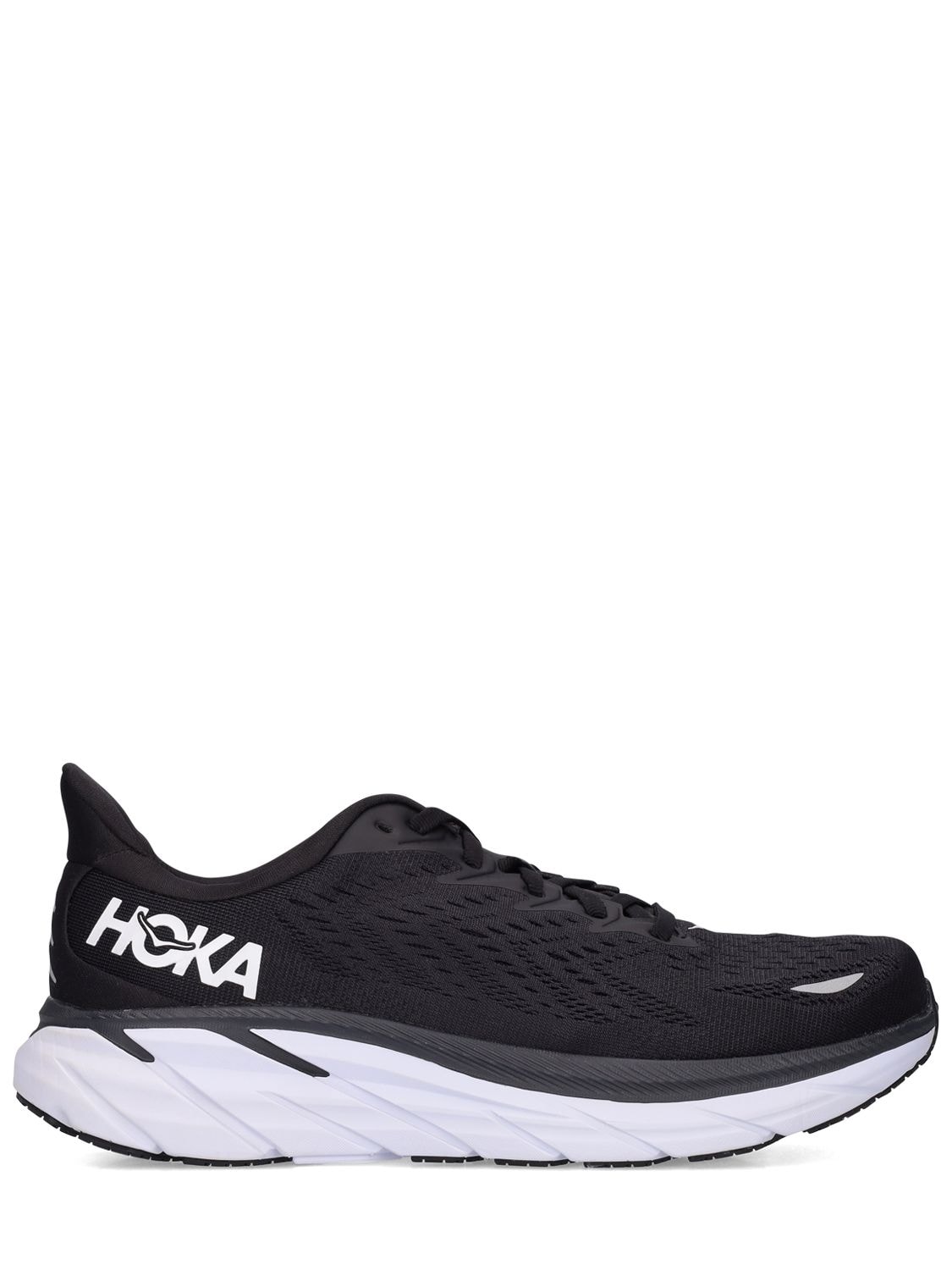 Hoka One One Clifton 8 Running Sneakers In Black,white