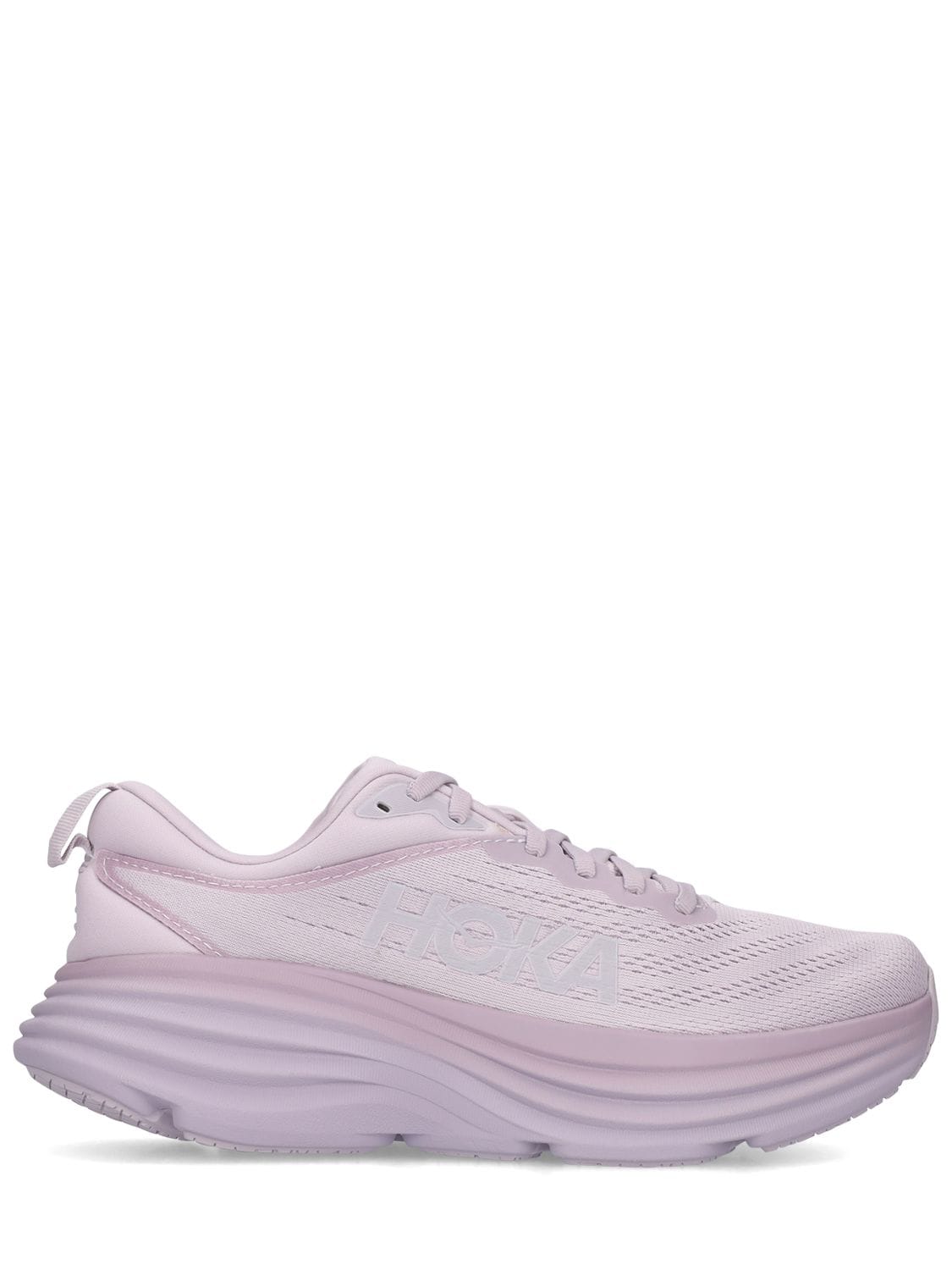 Hoka One One Bondi 8 Lifestyle Sneakers In Lilac Marble + Elderberry ...
