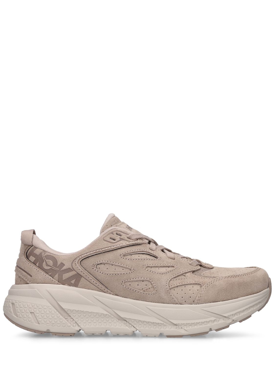 Hoka One One Clifton L Suede Lifestyle Sneakers In Brown