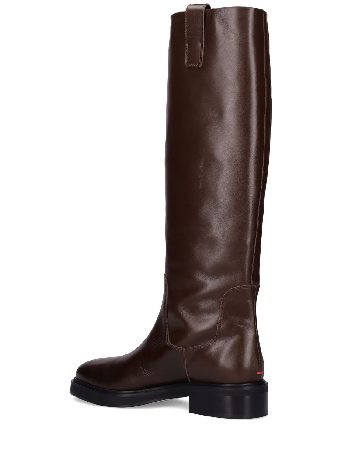 Shop Aeyde 45mm Henry Leather Tall Boots In Brown