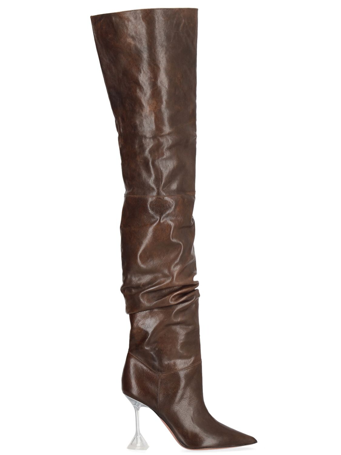 AMINA MUADDI 95mm Olivia Leather Over-the-knee Boots