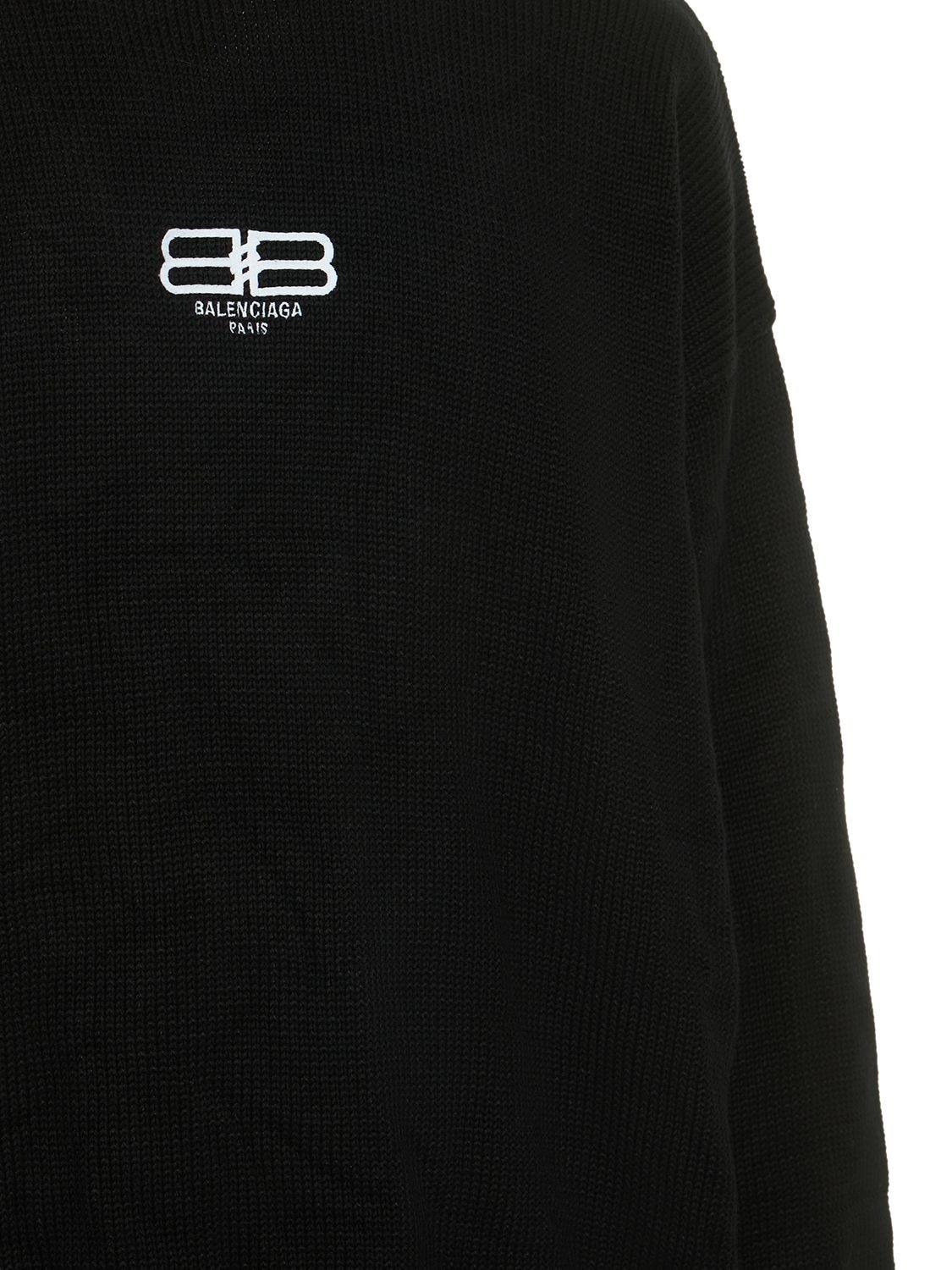 Logo Embroidered Knit Jumper In Black