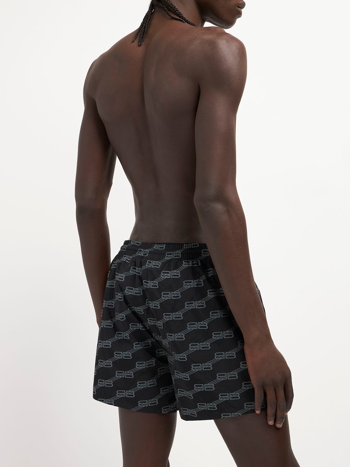 Shop Balenciaga Swim Shorts In Black,grey