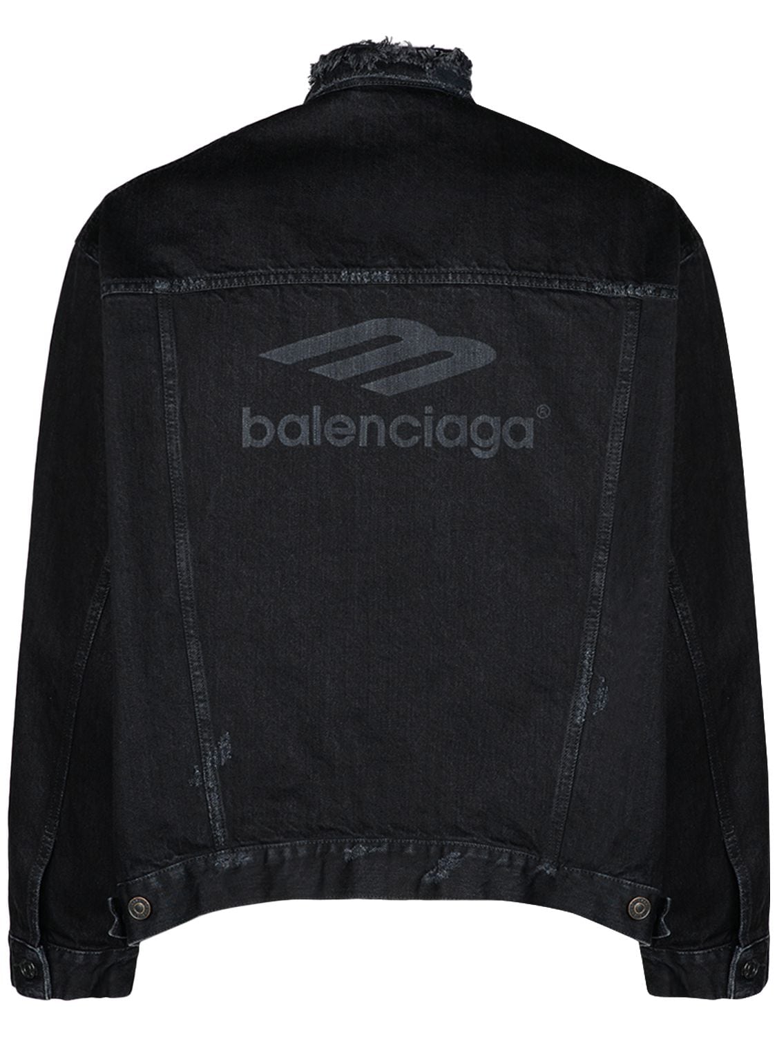 Balenciaga Cotton Jacket In Rubber Black