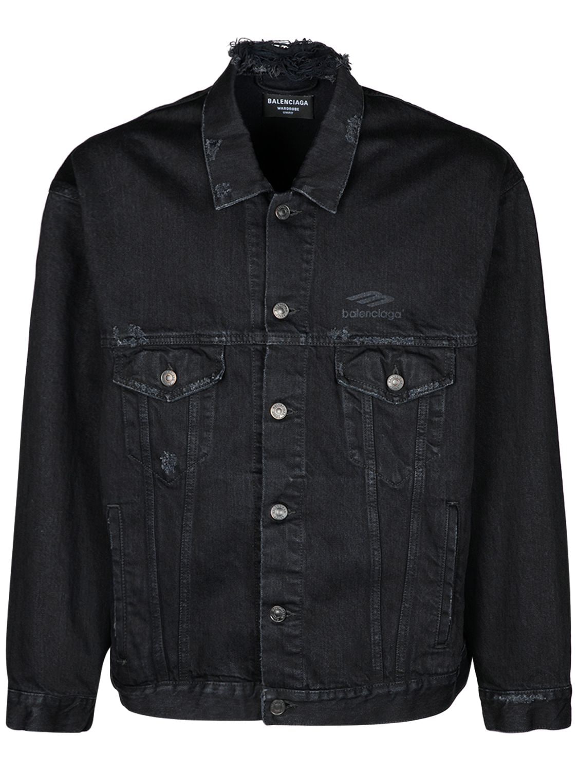 Shop Balenciaga Cotton Jacket In Rubber Black