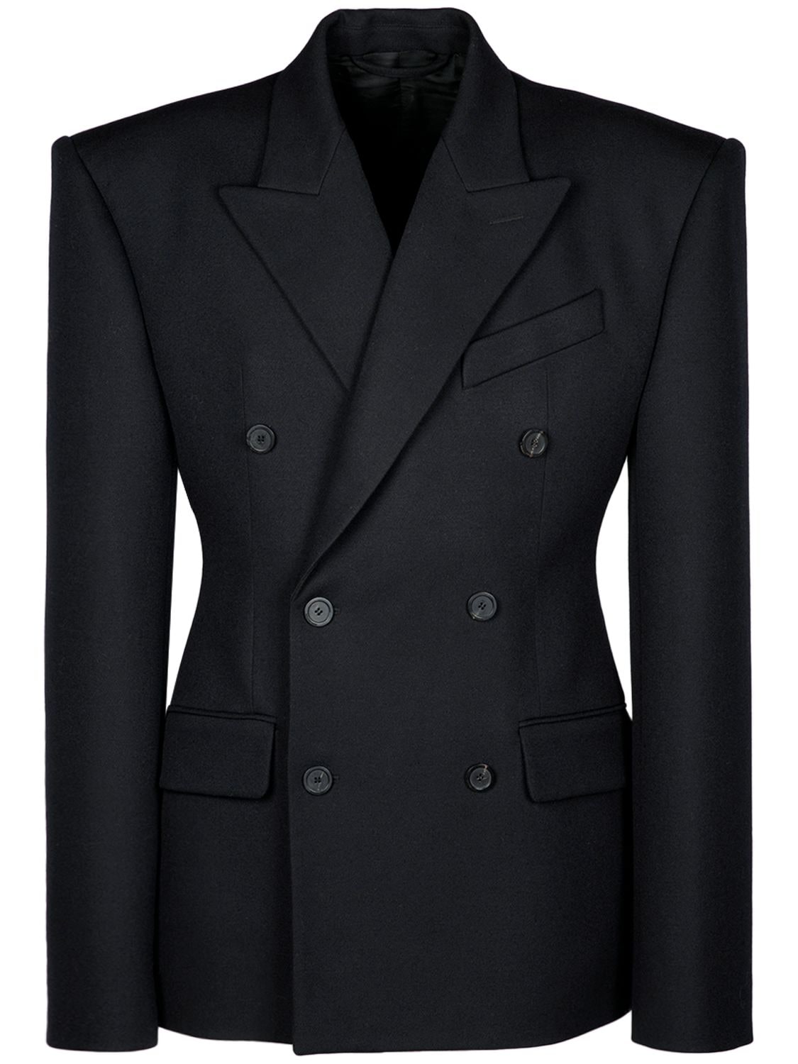 Balenciaga Wool Jacket In Black