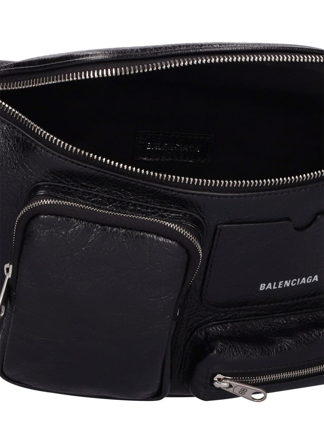 Shop Balenciaga Superbusy Leather Belt Bag In Black