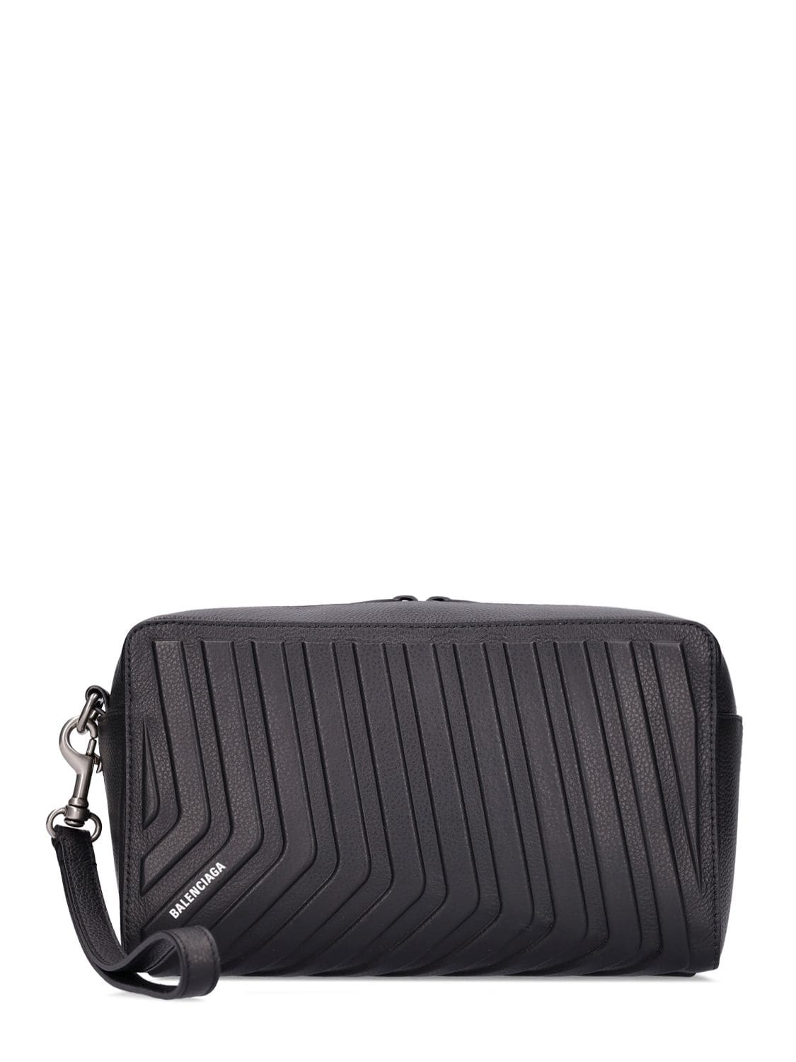 Car Embossed Leather Toiletry Bag