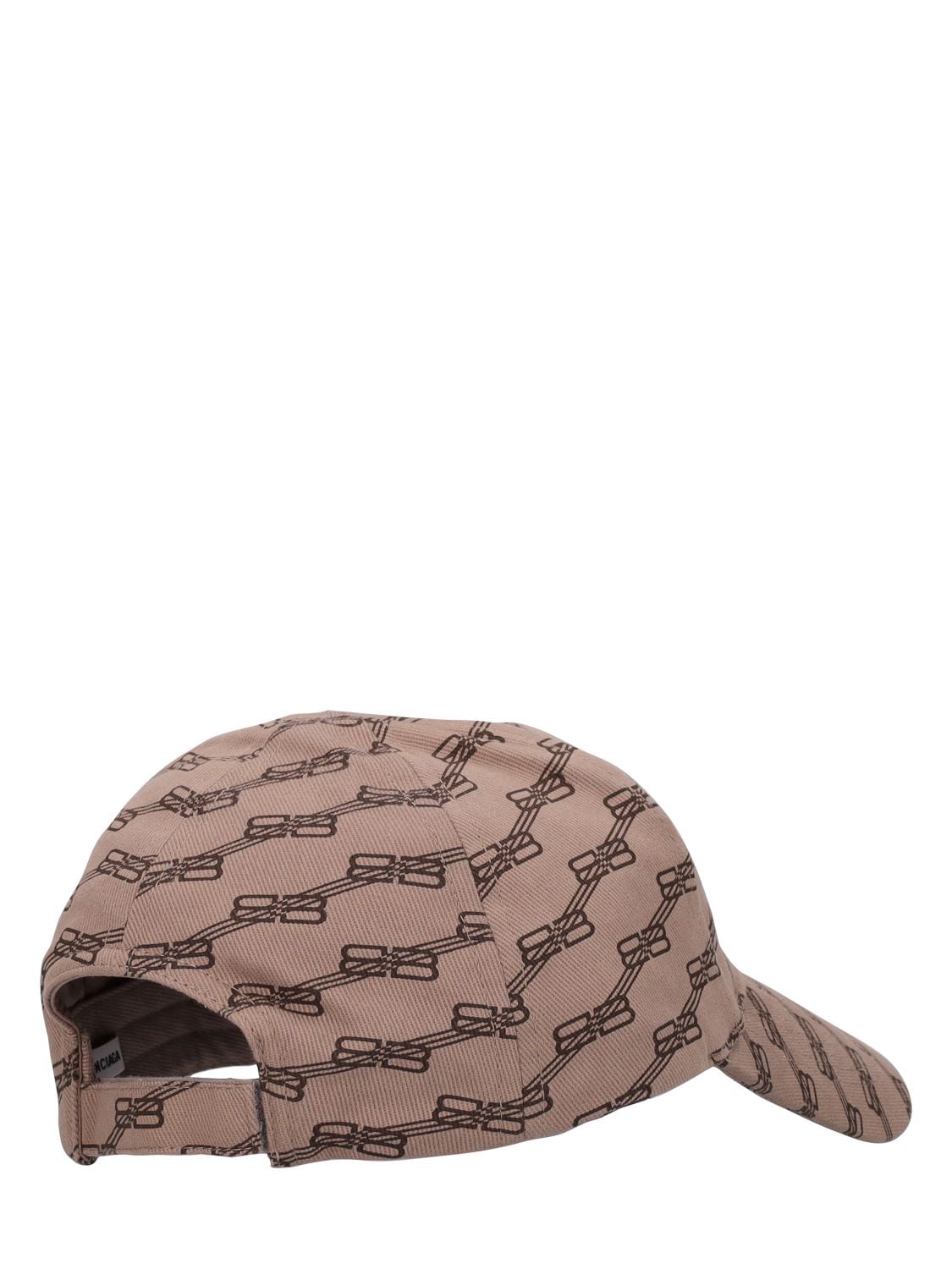 Shop Balenciaga Bb Logo Printed Cotton Cap In Beige,brown