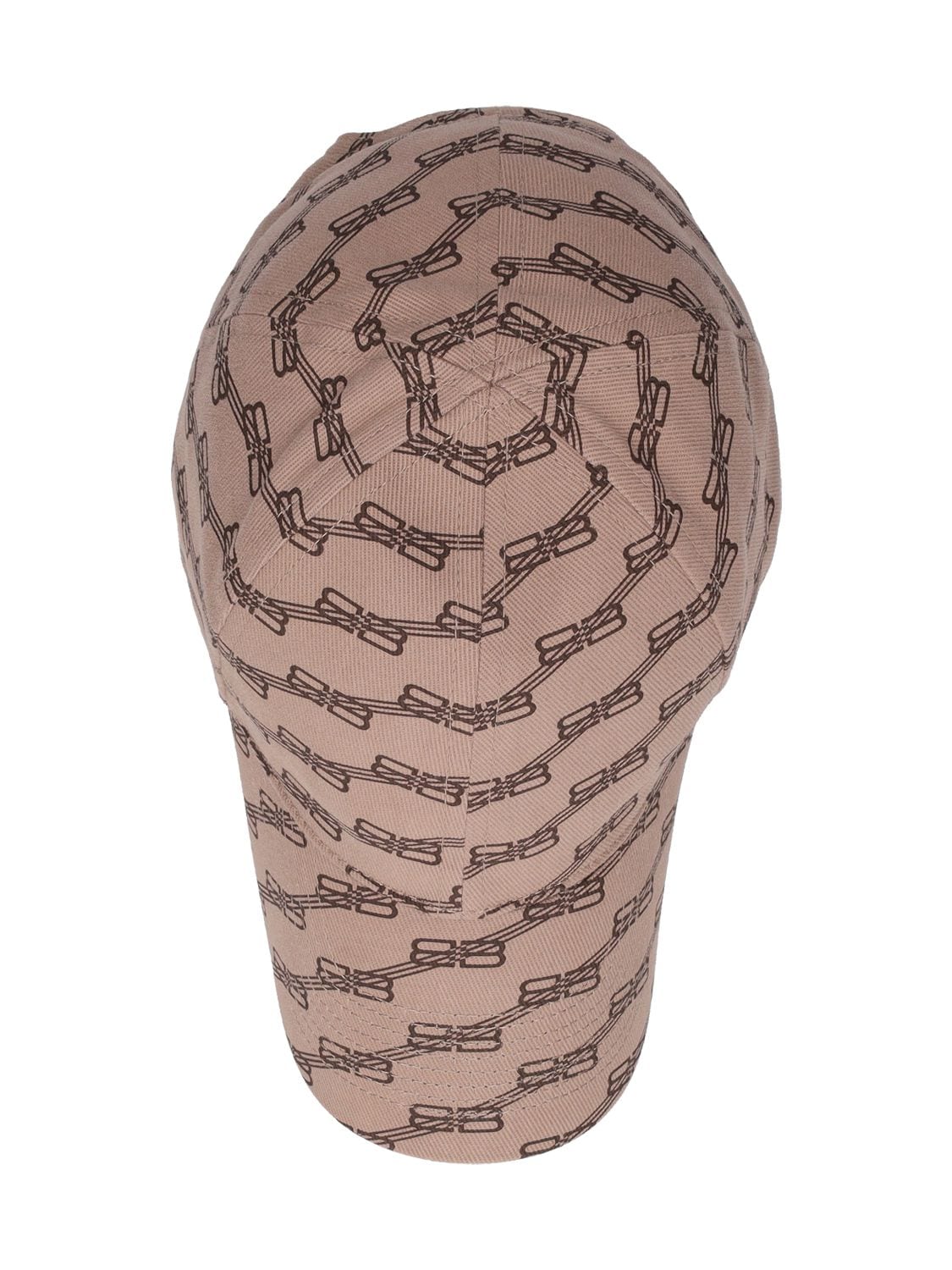 Shop Balenciaga Bb Logo Printed Cotton Cap In Beige,brown