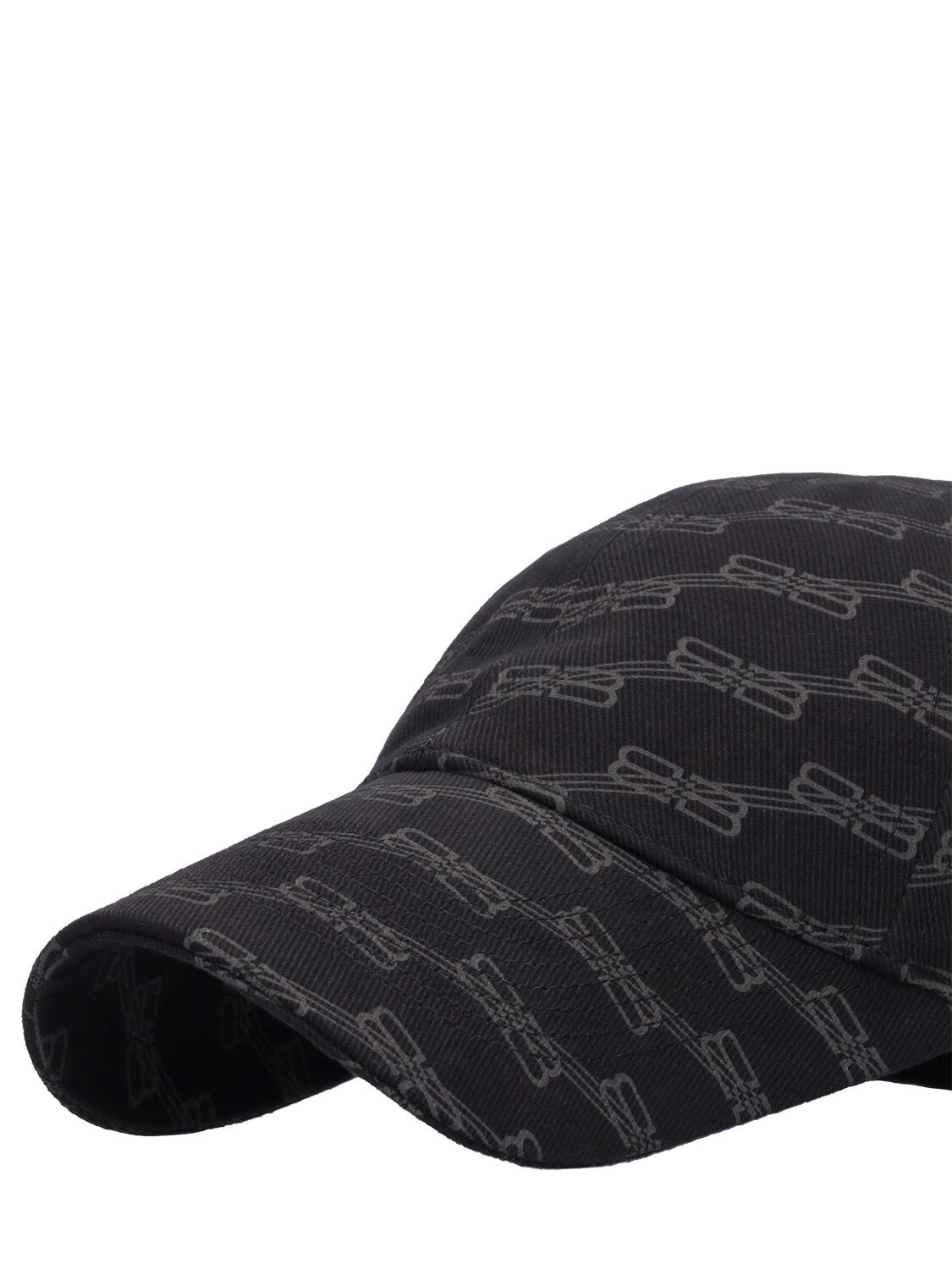 Shop Balenciaga Bb Logo Printed Cotton Cap In Black