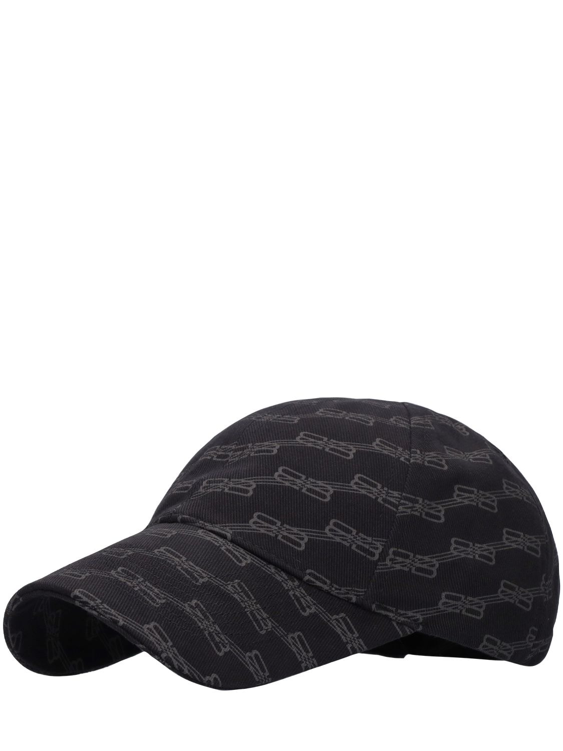 Shop Balenciaga Bb Logo Printed Cotton Cap In Black