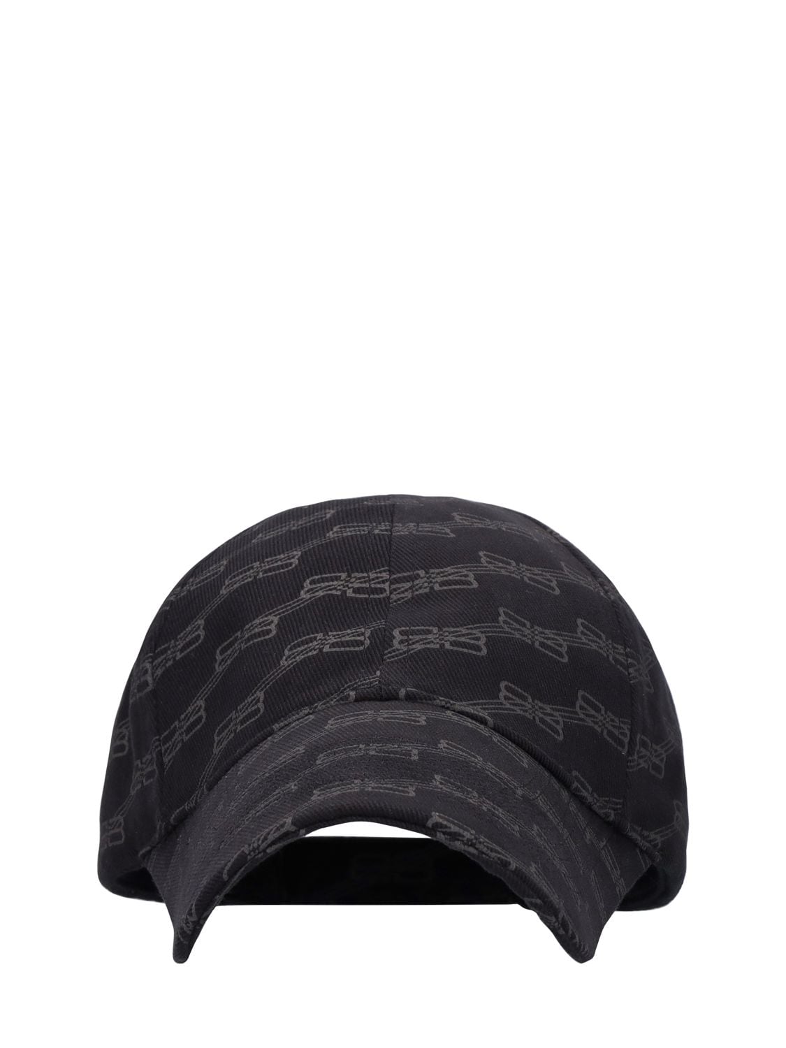 Shop Balenciaga Bb Logo Printed Cotton Cap In Black