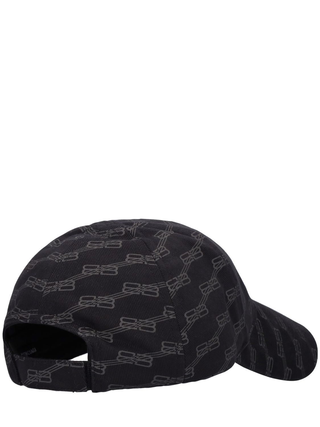 Shop Balenciaga Bb Logo Printed Cotton Cap In Black