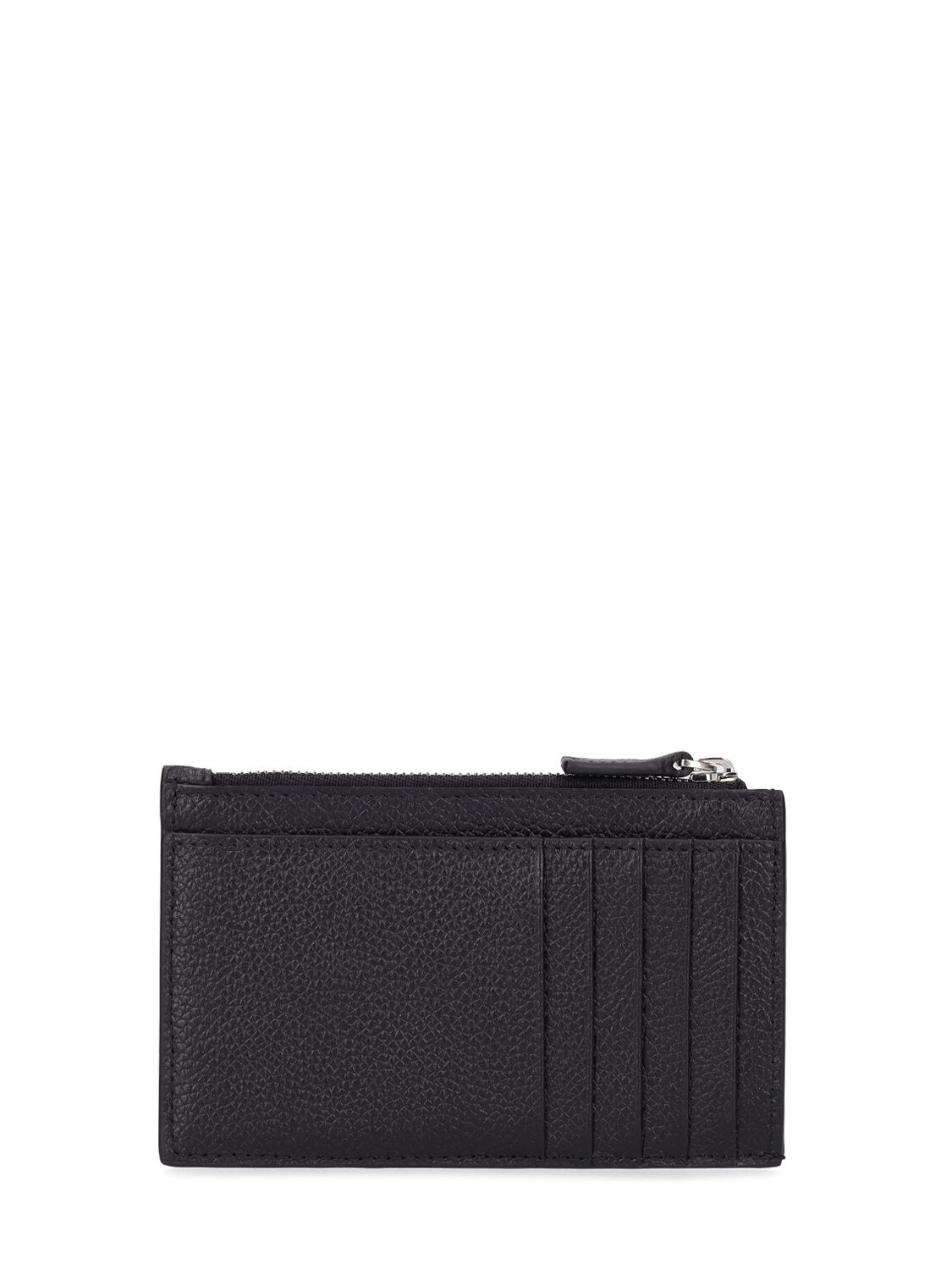 Shop Balenciaga Logo Leather Wallet In Black