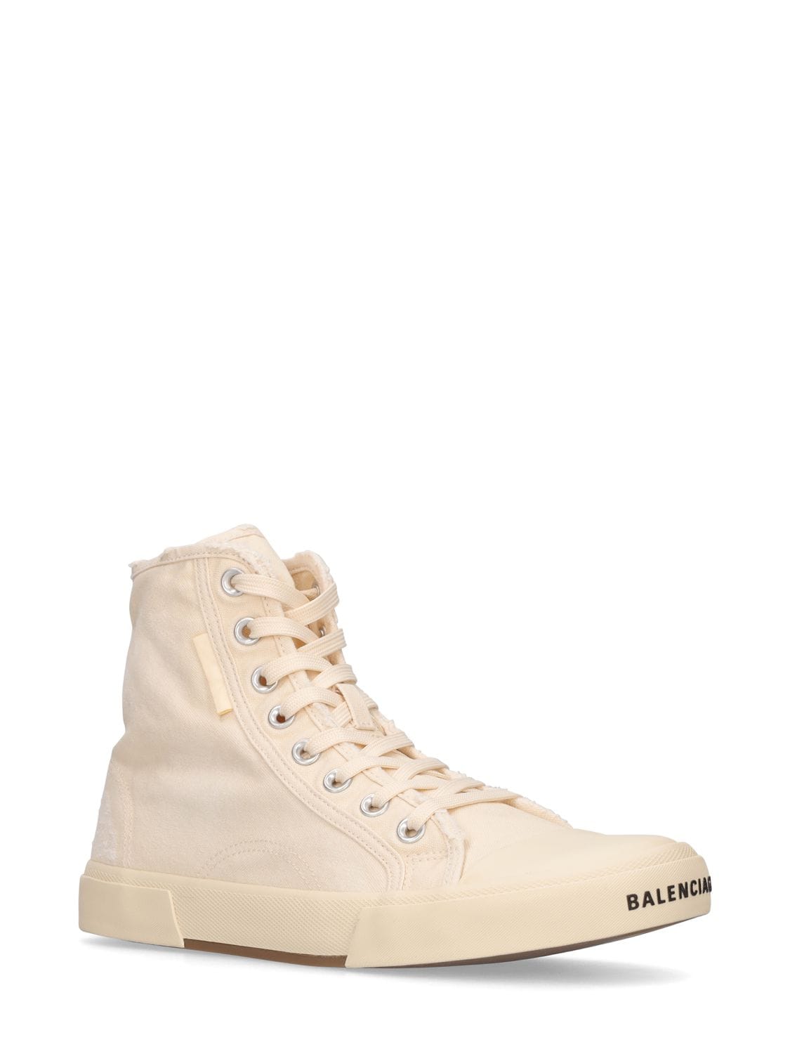 Shop Balenciaga Paris High Top Sneakers In White