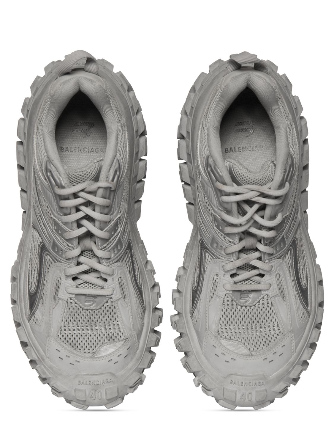 Shop Balenciaga Bouncer Sneakers In  Grey