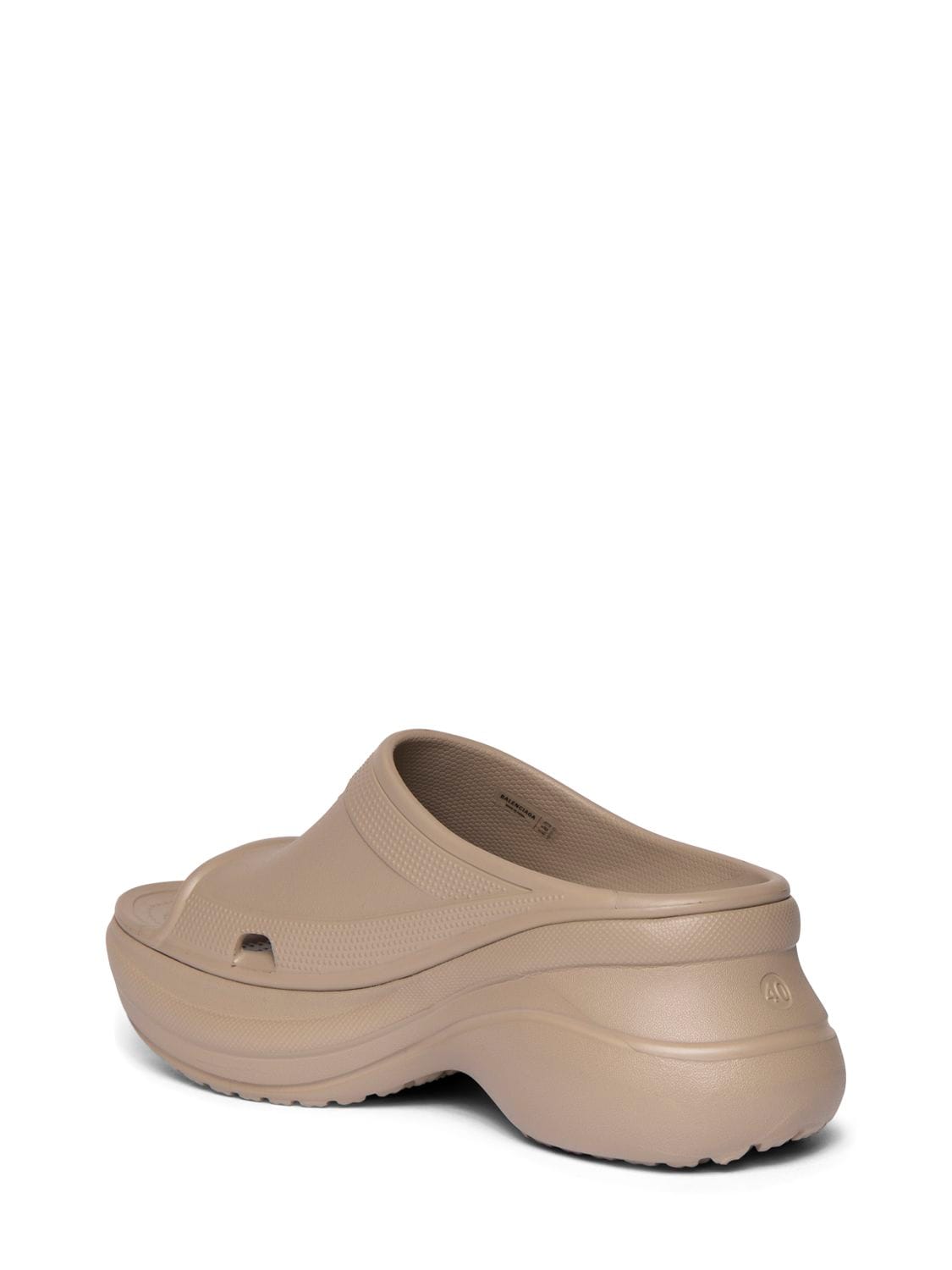 Shop Balenciaga Pool Crocs Sandals In Beige