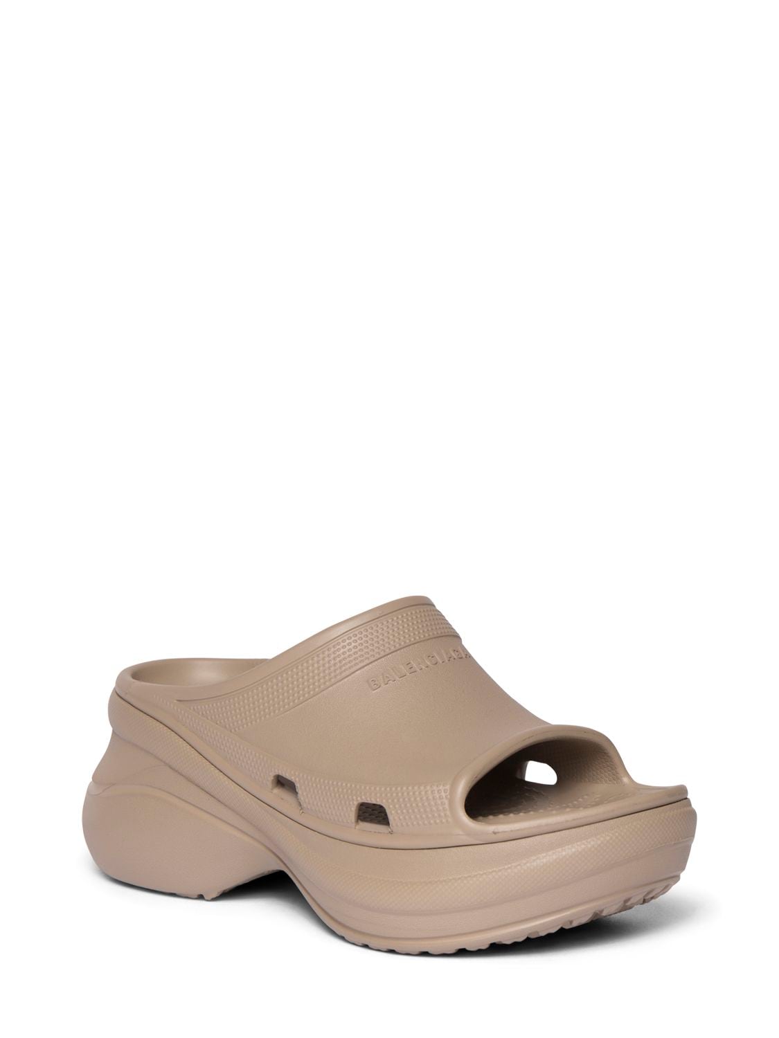 Shop Balenciaga Pool Crocs Sandals In Beige