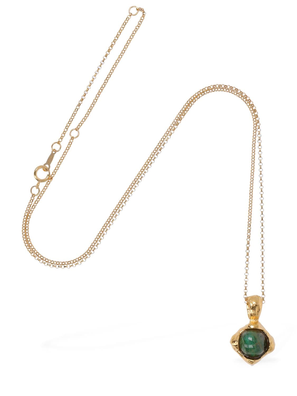 Shop Alighieri The Eye Of The Storm Emerald Necklace In Gold,emerald