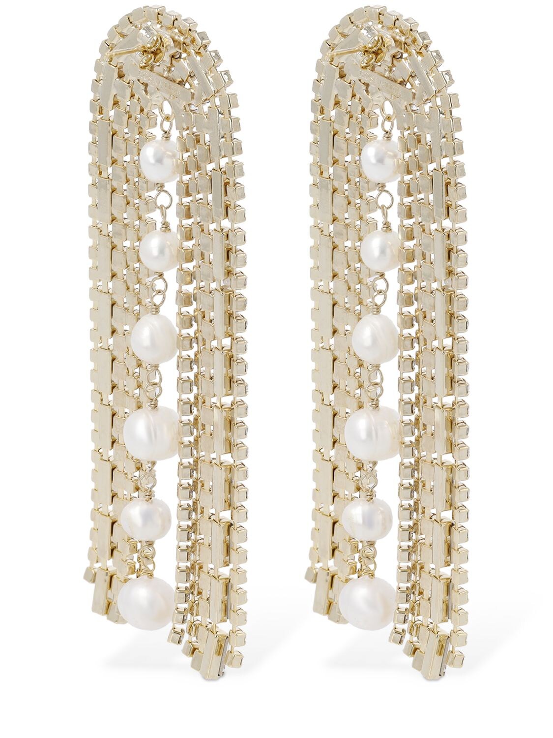 Shop Rosantica Megeve Crystal & Pearl Earrings In Crystal,gold