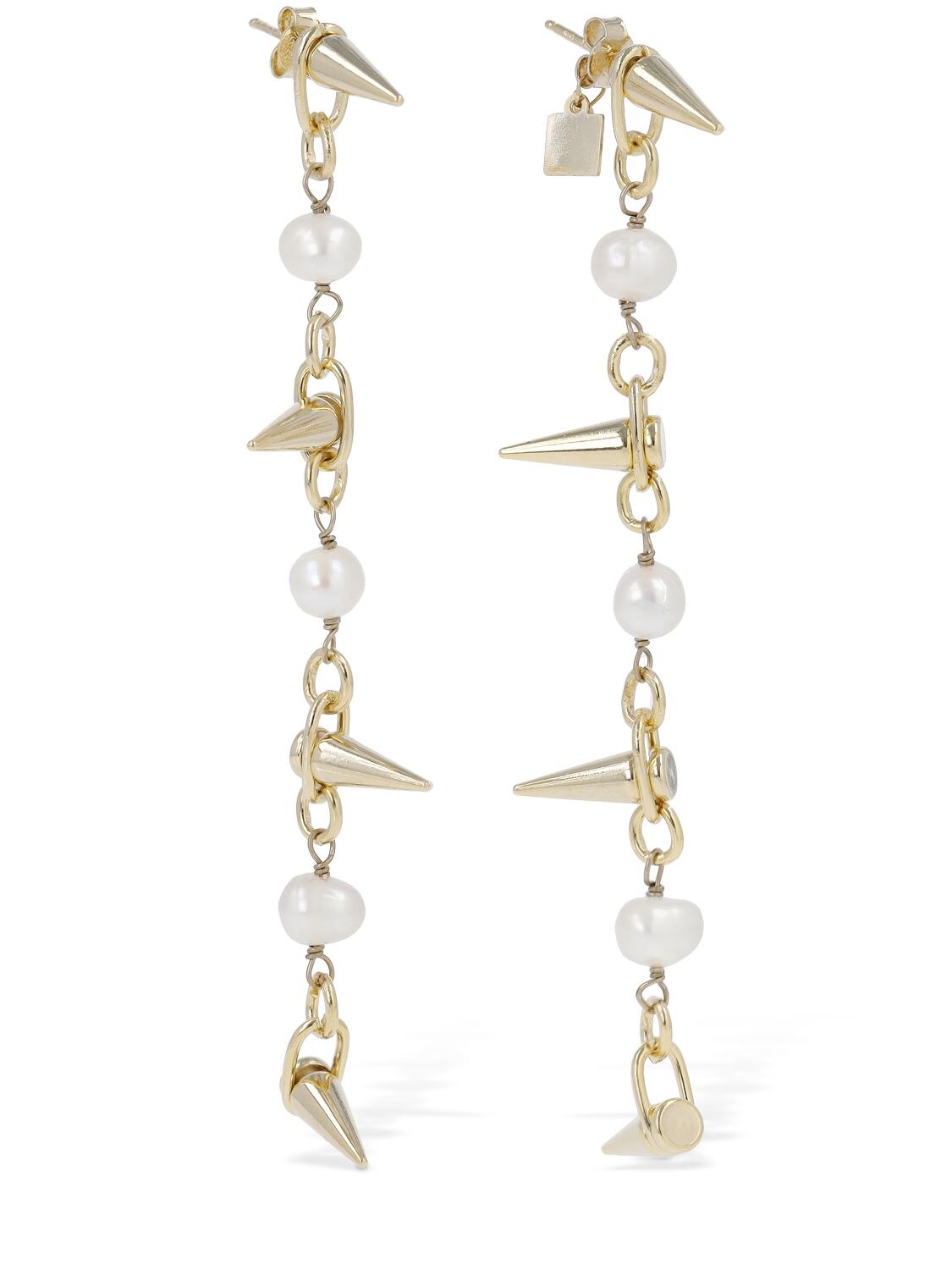 Rosantica Spine Pearl & Spike Earrings In Pearl,gold