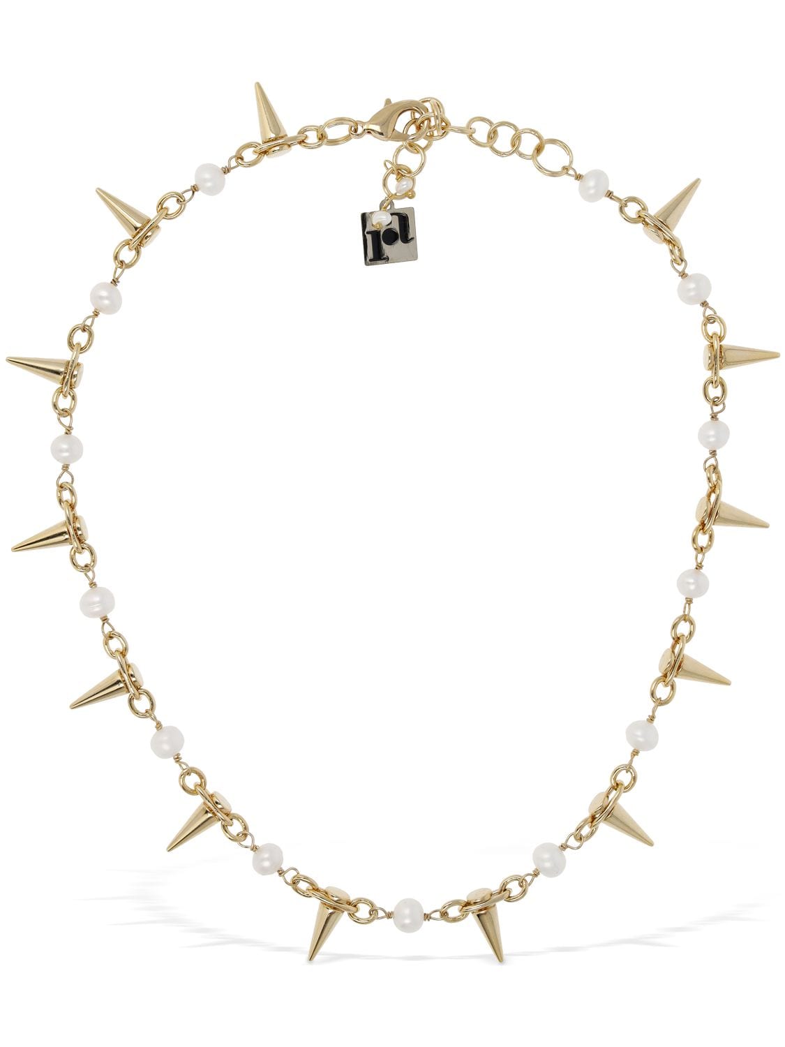 Rosantica Spine Pearl & Spike Collar Necklace In Pearl,gold